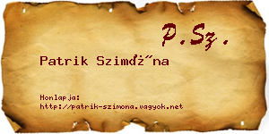 Patrik Szimóna névjegykártya